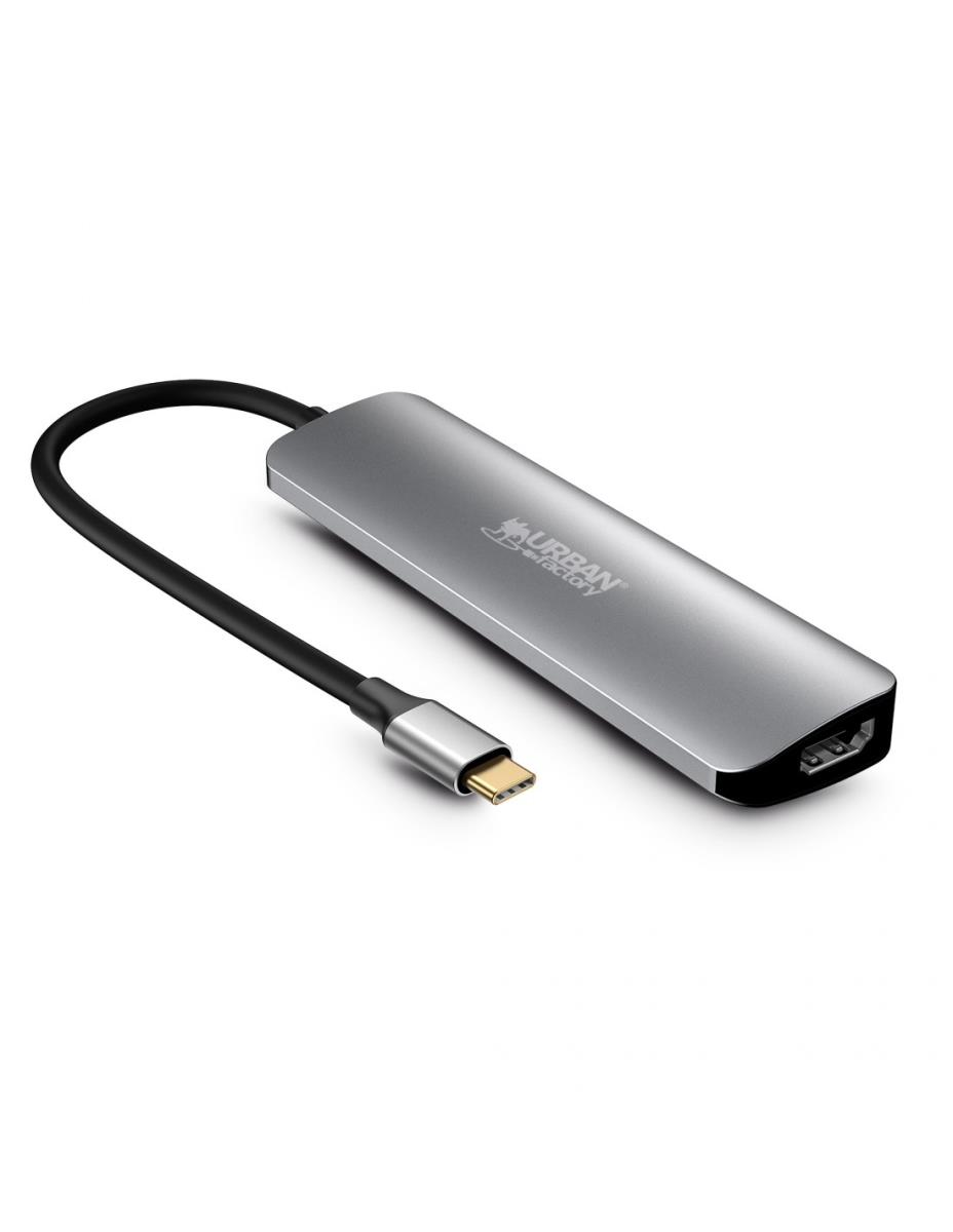 URBAN FACTORY Hubee Hub - 6 In 1 USB-c With 2 USB-a/1 Hdmi 4k/2 Card Readers A