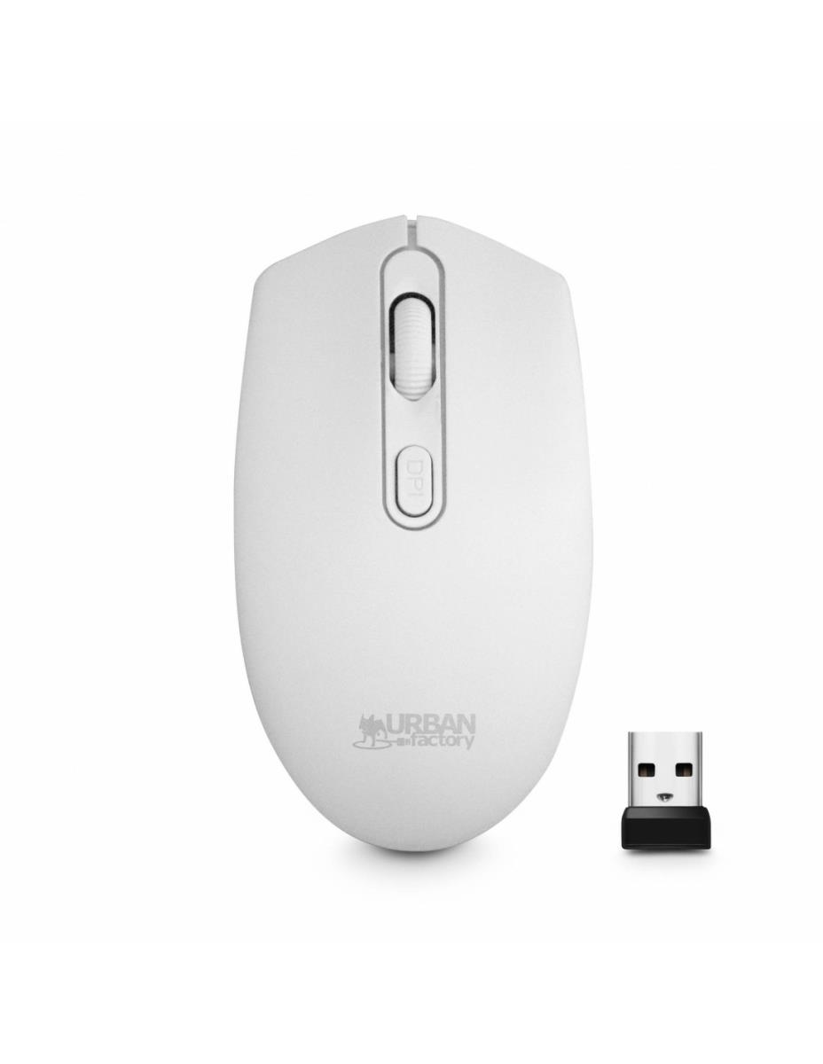 URBAN FACTORY Wireless Mouse - 2.4 GHz - 1200 Dpi - White