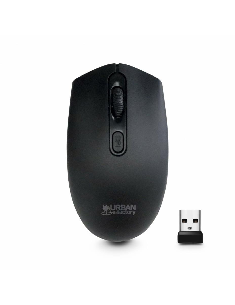 URBAN FACTORY Wireless Mouse - 2.4 GHz - 1200 Dpi - Black