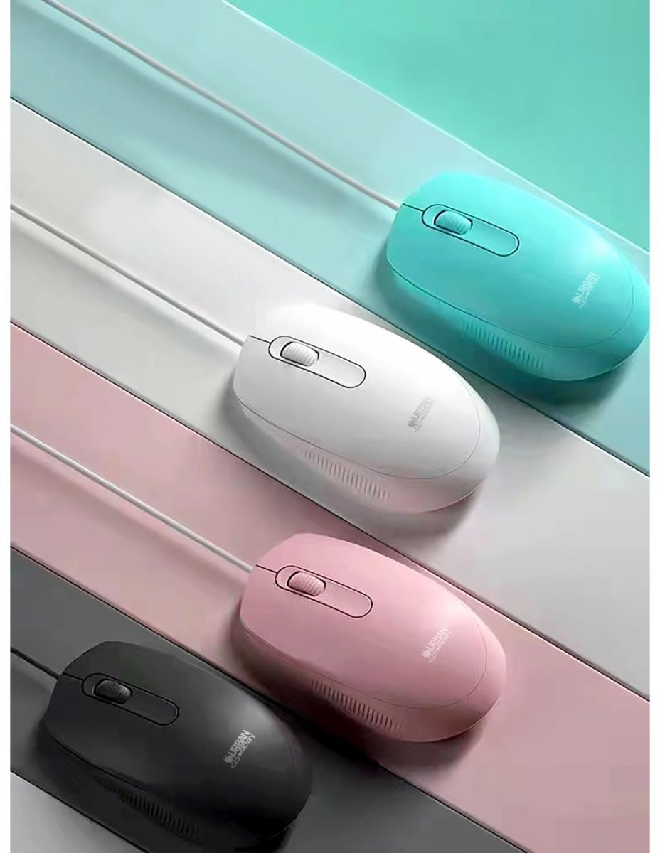 URBAN FACTORY Mouse - Wired USB-a - 1200dpi - Whit