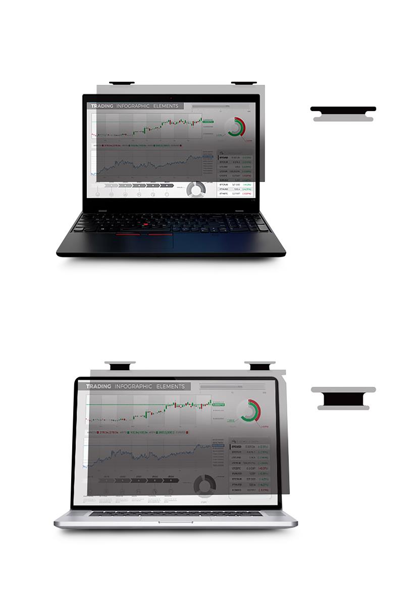 URBAN FACTORY Privacy Filter For Monitor 15.6 With 2 Hinges