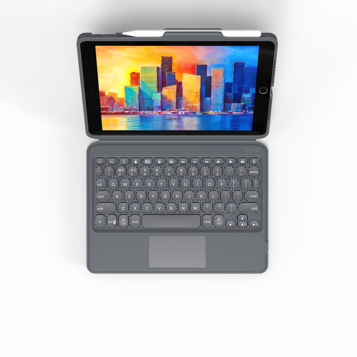 ZAGG Pro Keys Bluetooth Keyboard Case with TrackPad for Apple iPad 10.2in Serie Qwerty Black