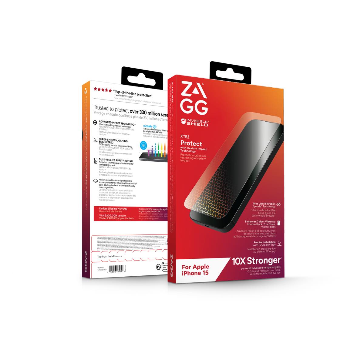 ZAGG Screen Protector 6.1in For IS Glass XTR3 iPhone 15