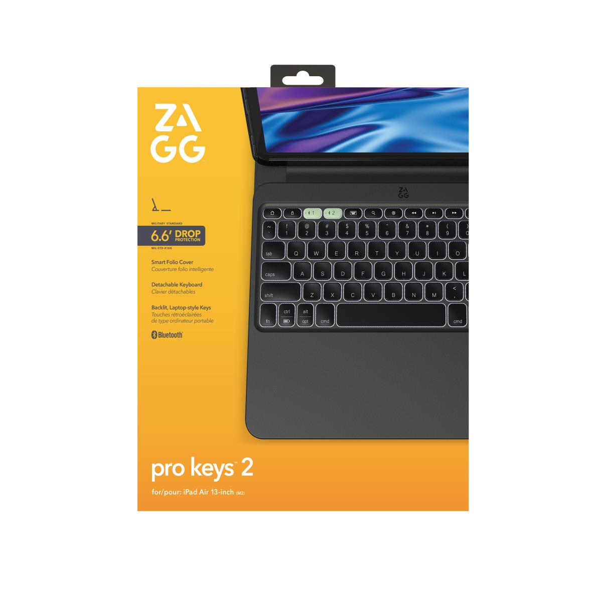 ZAGG Keyboard Pro Keys 2 Apple iPad Air 13 (m2) Black Qwerty Uk