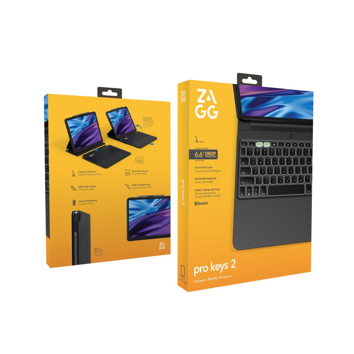 ZAGG Keyboard Pro Keys 2 Apple iPad Air 13 (m2) Black Qwerty Uk