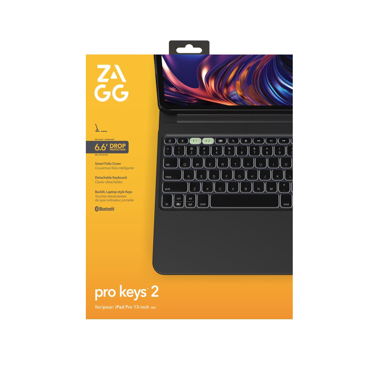 ZAGG Keyboard Pro Keys 2 Apple iPad Pro (m4) 13in Black Qwerty Uk
