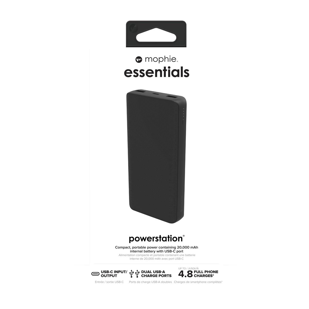 ZAGG Mophie Essentials - Power Bank - 20000 Mah - 3 Output Connectors (2 X USB, 24 Pin USB-c)
