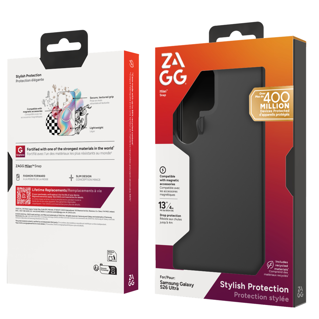 ZAGG Milan Snap Case For Galaxy S26+ Black