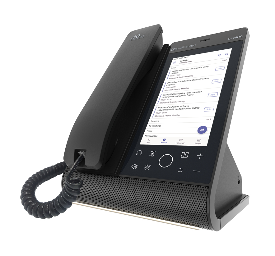AUDIOCODES IP Phone C470HD Touch Ms Teams PoE GbE Black with Integrated BT and Wi-Fi