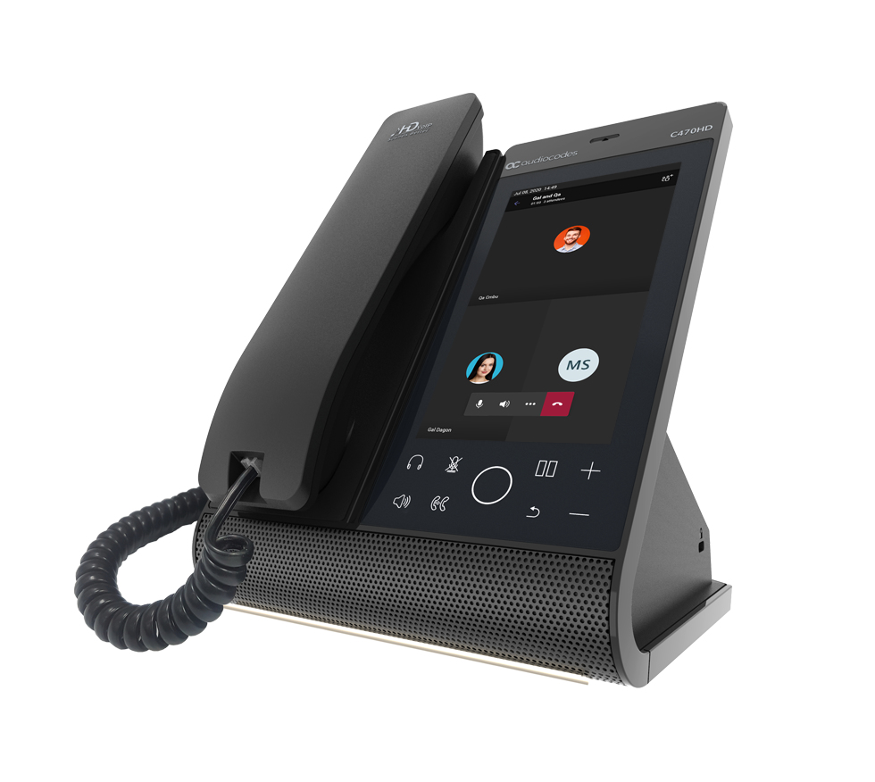 AUDIOCODES IP Phone C470HD Touch Ms Teams PoE GbE Black with Integrated BT and Wi-Fi