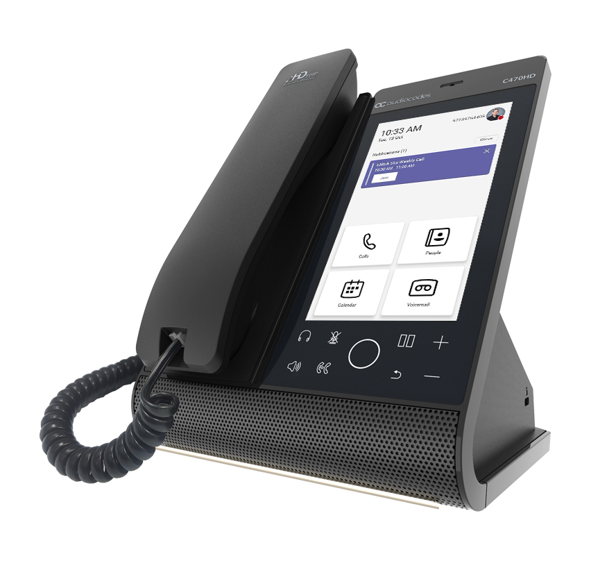 AUDIOCODES IP Phone C470HD Touch Ms Teams PoE GbE Black with Integrated BT and Wi-Fi