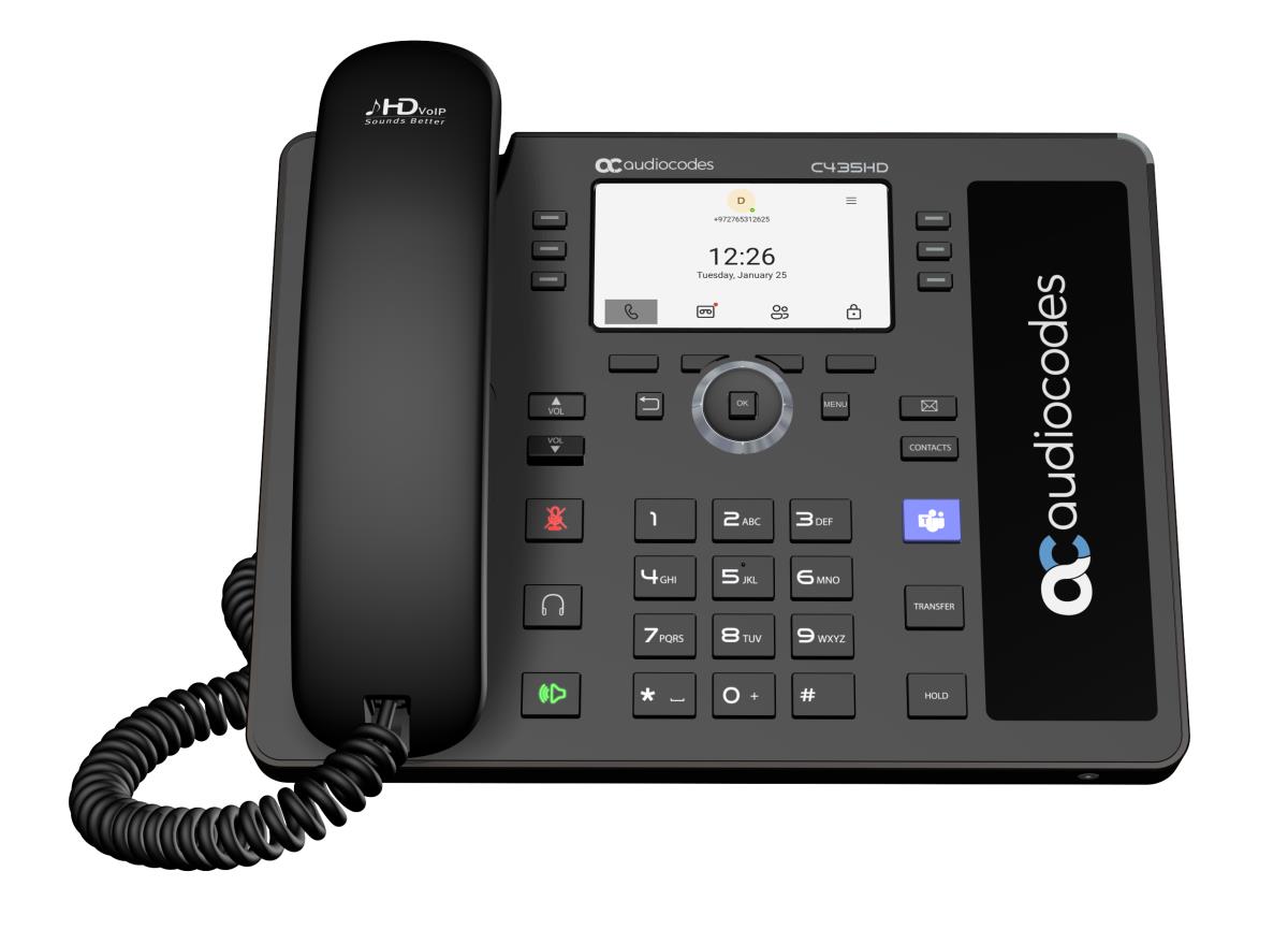 AUDIOCODES Teams C435HD-R IP-Phone PoE GbE Black