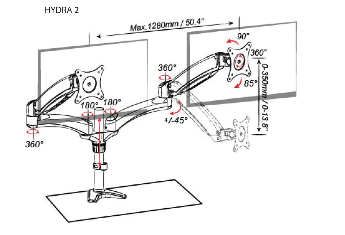 AMER NETWORKS Dual Monitor Mount Articulating Arms