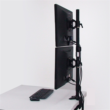 AMER NETWORKS Dual Monitor Vertical Clamp Mount Max32in