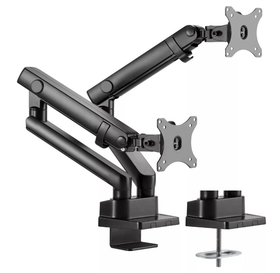 AMER NETWORKS Dual Monitor Mount Black Articulating Arms
