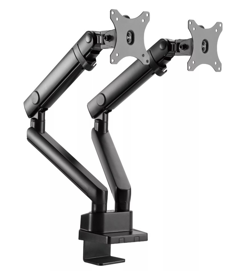 AMER NETWORKS Dual Monitor Mount Black Articulating Arms