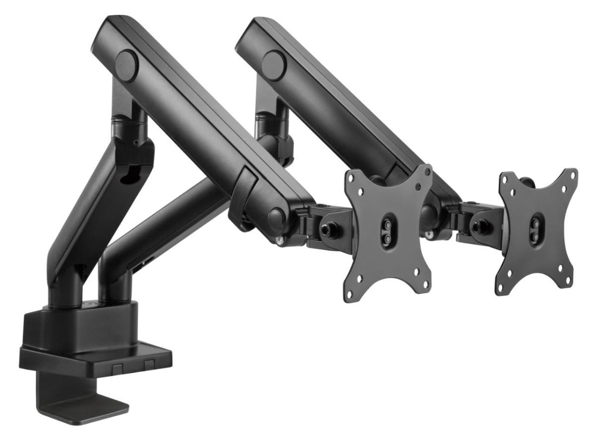 AMER NETWORKS Dual Monitor Mount Black Articulating Arms