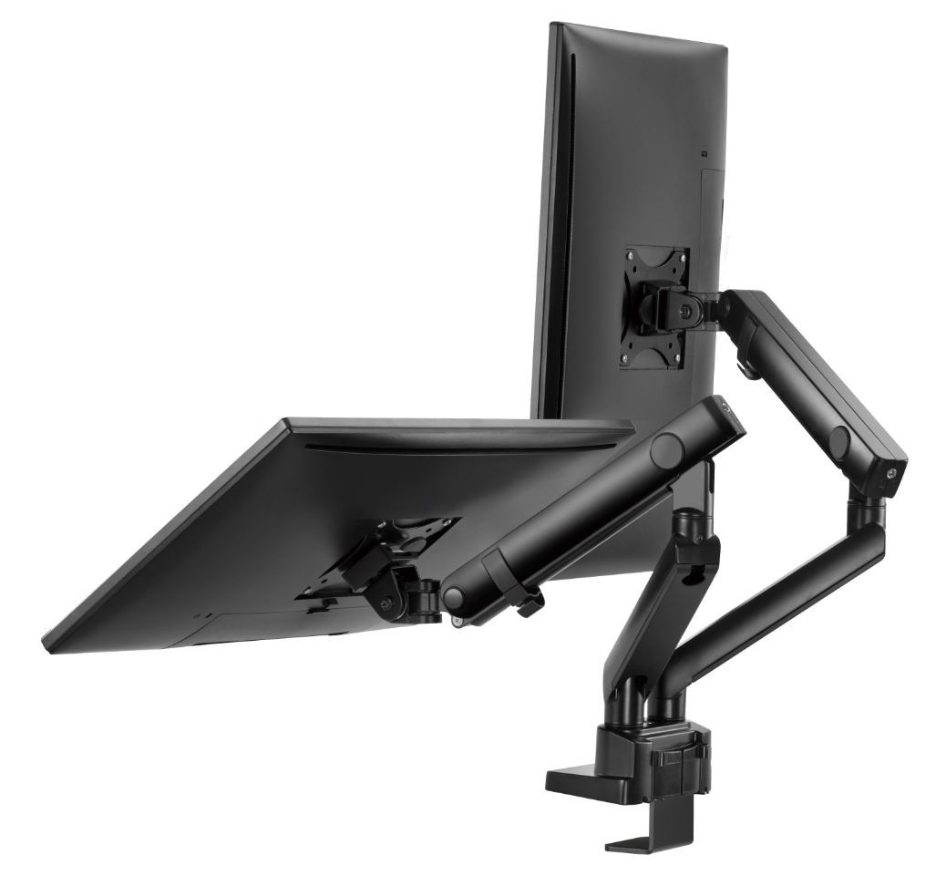 AMER NETWORKS Dual Monitor Mount Black Articulating Arms