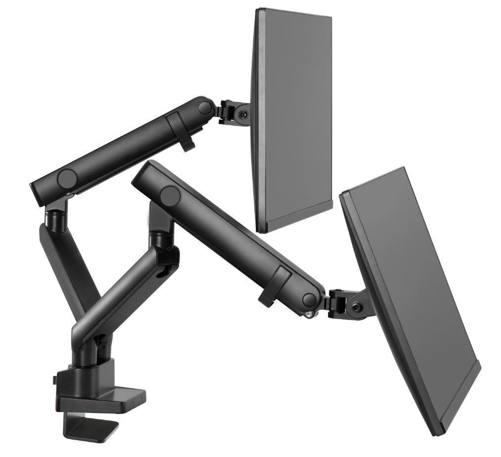 AMER NETWORKS Dual Monitor Mount Black Articulating Arms