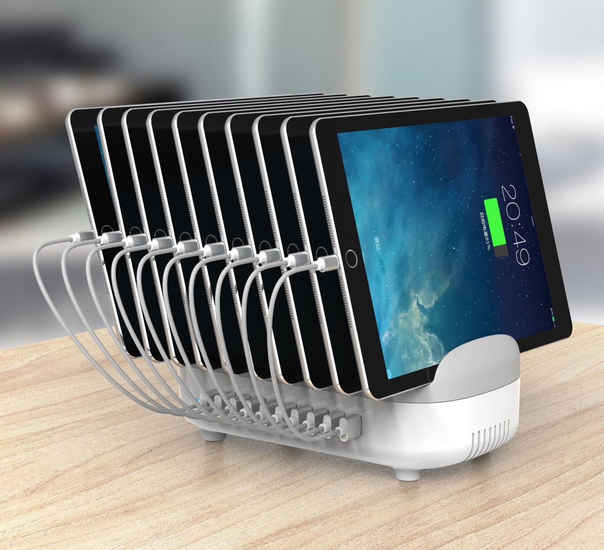 MACLOCKS Compulocks 10 Ports USB Charging Dock Station With UK Plug - Charging Station - 120 Watt