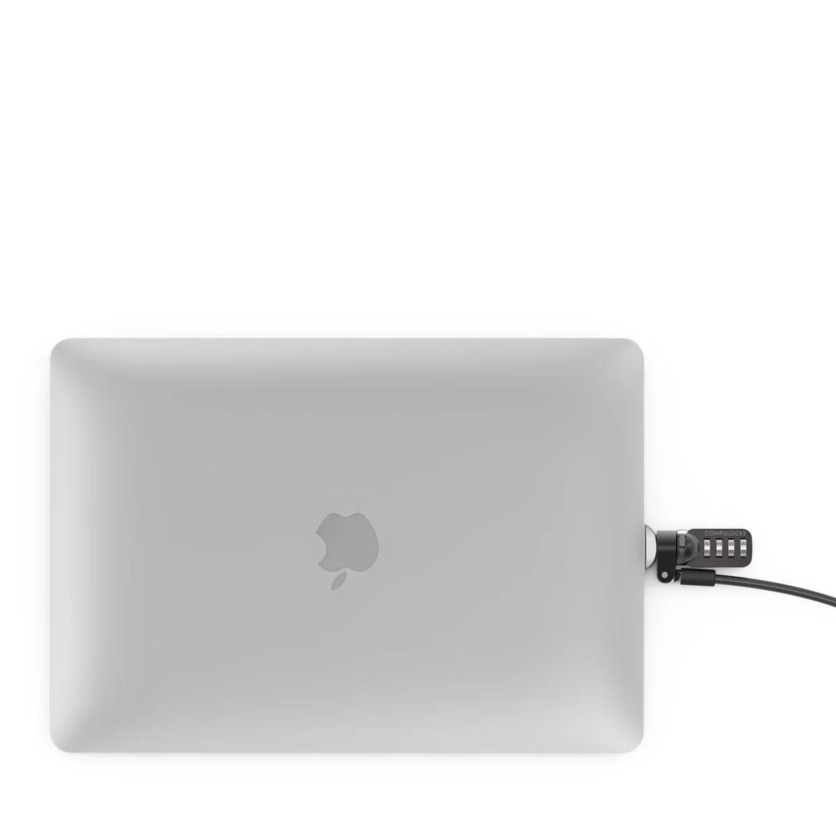 MACLOCKS Ledge Adapter for MacBook Air 13-inch (M2/M3/M4/M5) with Combination Cable Lock (Corner Lock) - Silver