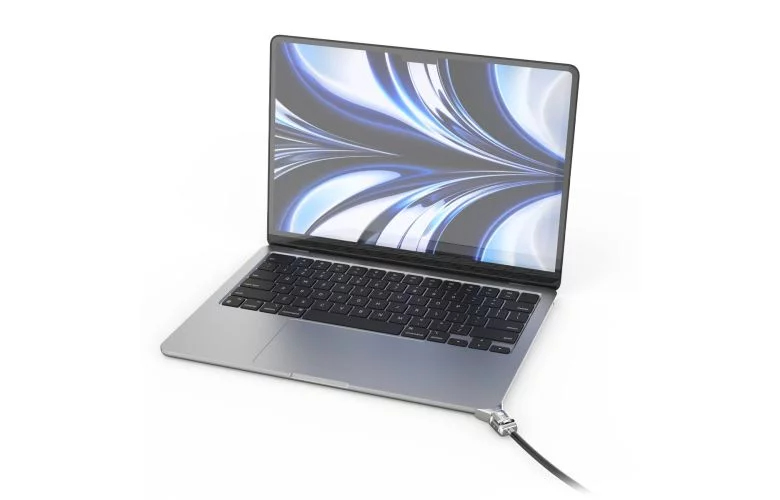 MACLOCKS Ledge Adapter for MacBook Air 13-inch (M2/M3/M4/M5) with Keyed Cable Lock (Corner Lock) - Silver