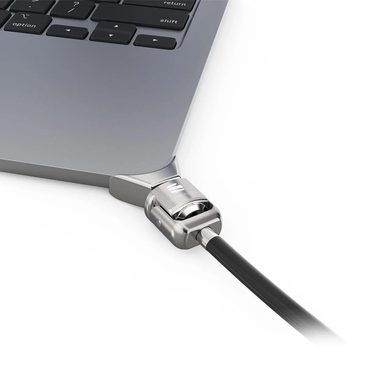 MACLOCKS Ledge Adapter for MacBook Air 13-inch (M2/M3/M4/M5) with Keyed Cable Lock (Corner Lock) - Silver