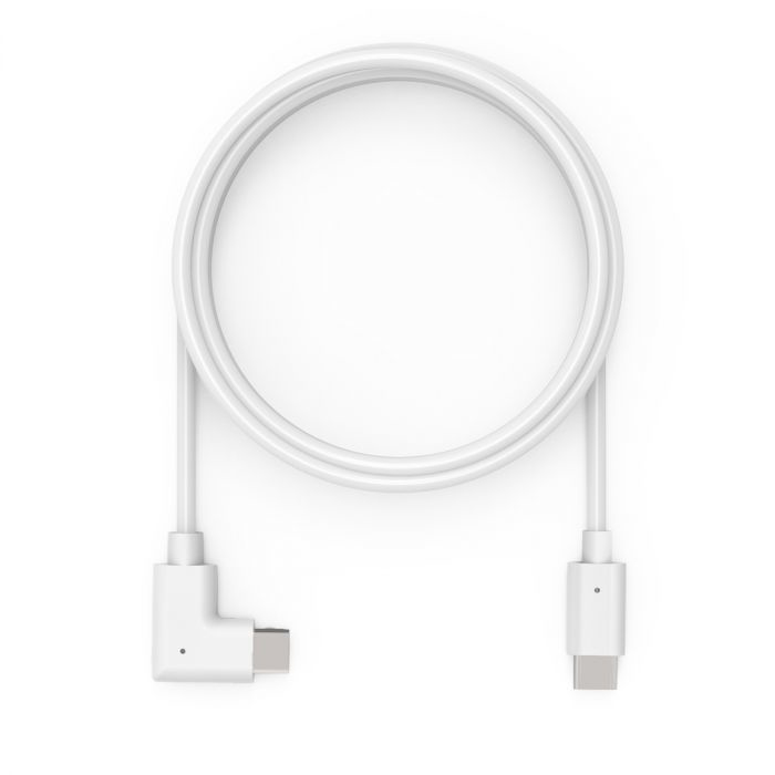 MACLOCKS Right Angle Charging Cable -Charge & Data USB-C to USB-C 90-Degree Cable 2m - White