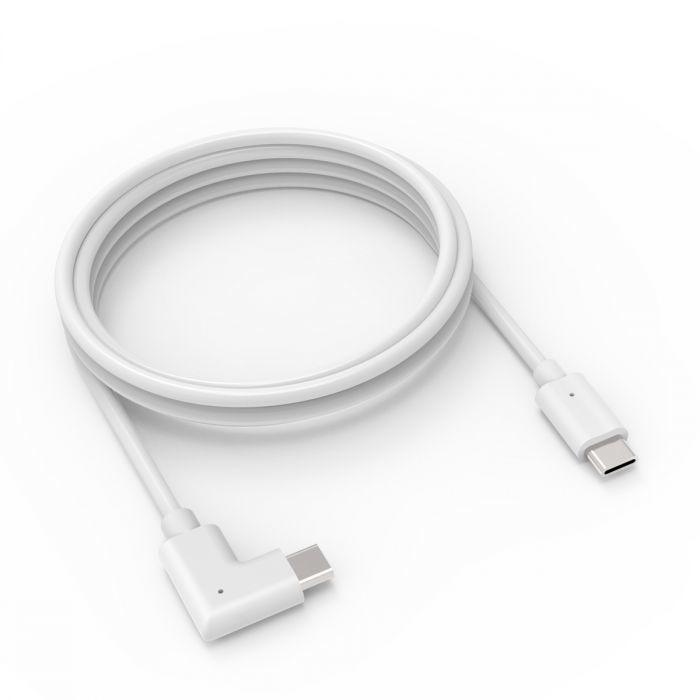 MACLOCKS Right Angle Charging Cable -Charge & Data USB-C to USB-C 90-Degree Cable 2m - White