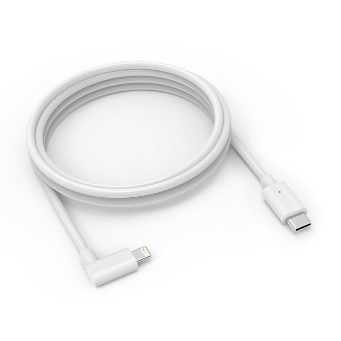 MACLOCKS Right Angle Charging Cable -USB-C Male to 90 Degree Lightning Cable 2m - White