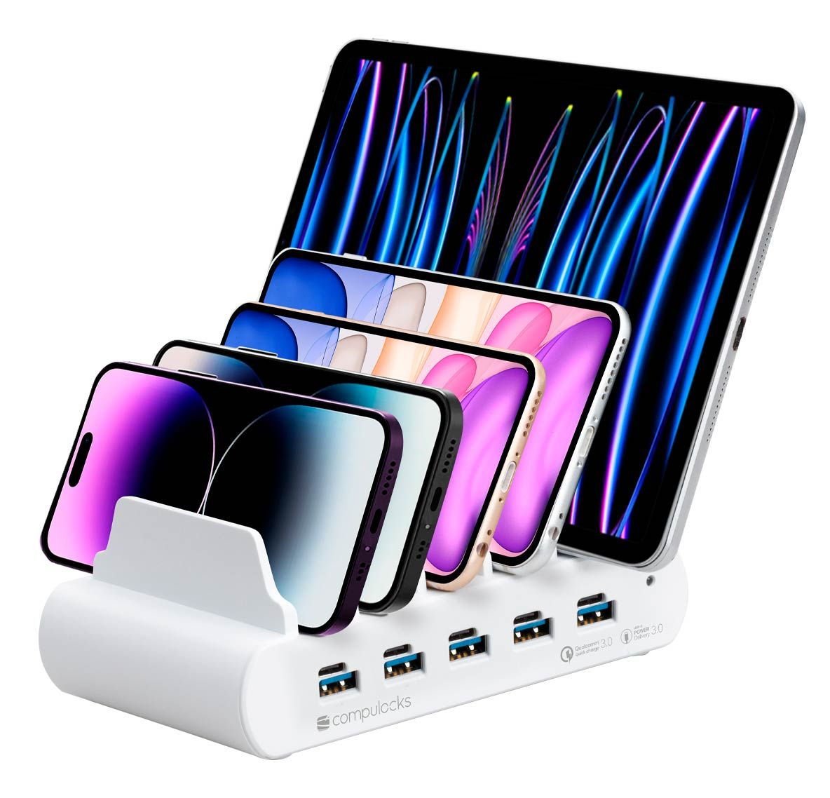 MACLOCKS USB and USB-C 5-Port Multiple Tablet Charging Station - EU Plugs
