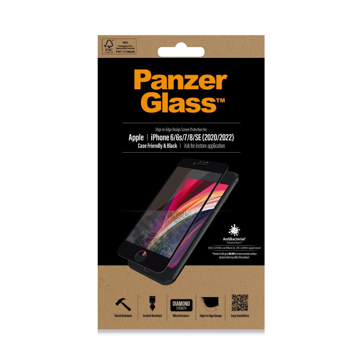 PANZERGLASS Edge-to-Edge for iPhone 6/6S/7/8/SE 2