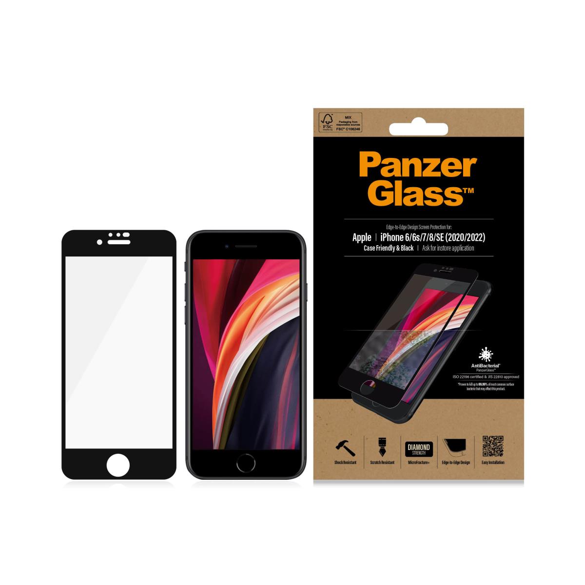 PANZERGLASS Edge-to-Edge for iPhone 6/6S/7/8/SE 2