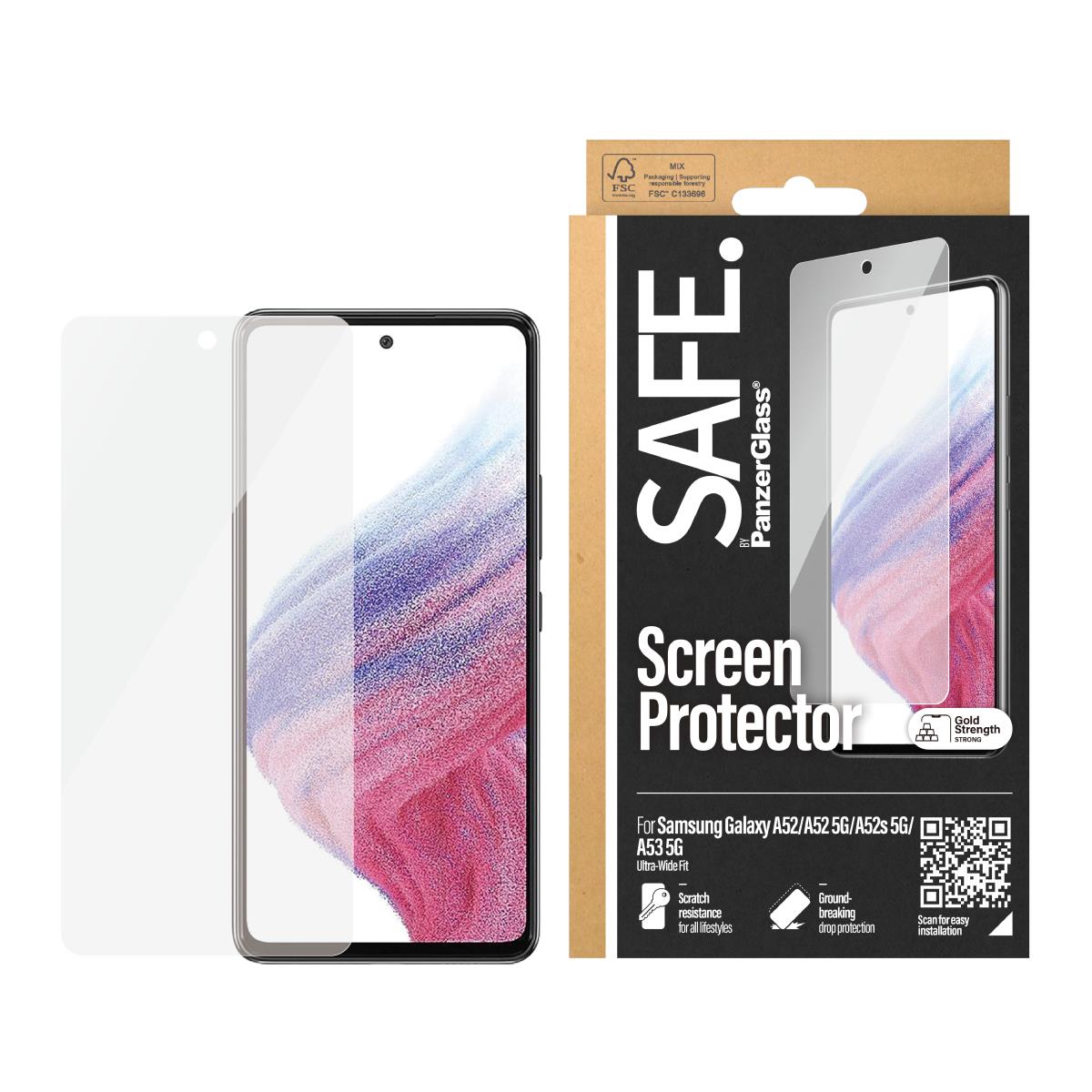 PANZERGLASS Safe Screen Protector For Galaxy A52/a52 5g/a52s 5g/a53 5g Ultra-wide Fit