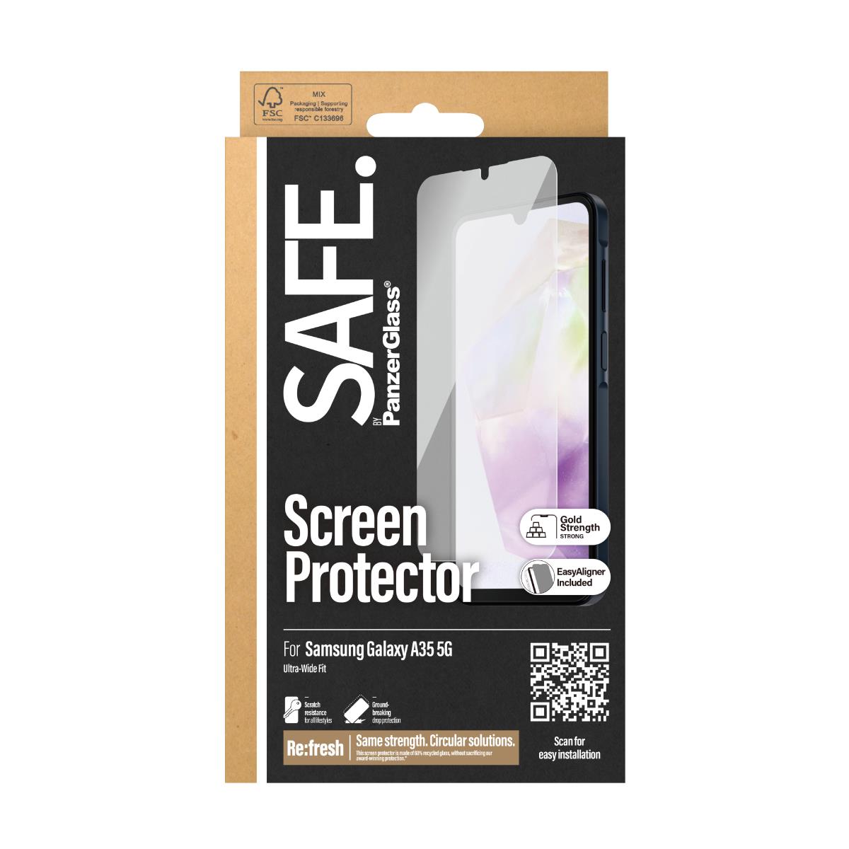 PANZERGLASS Screen Protector Samsung Galaxy A35 5g / Ultra-wide Fit W. Easyaligner