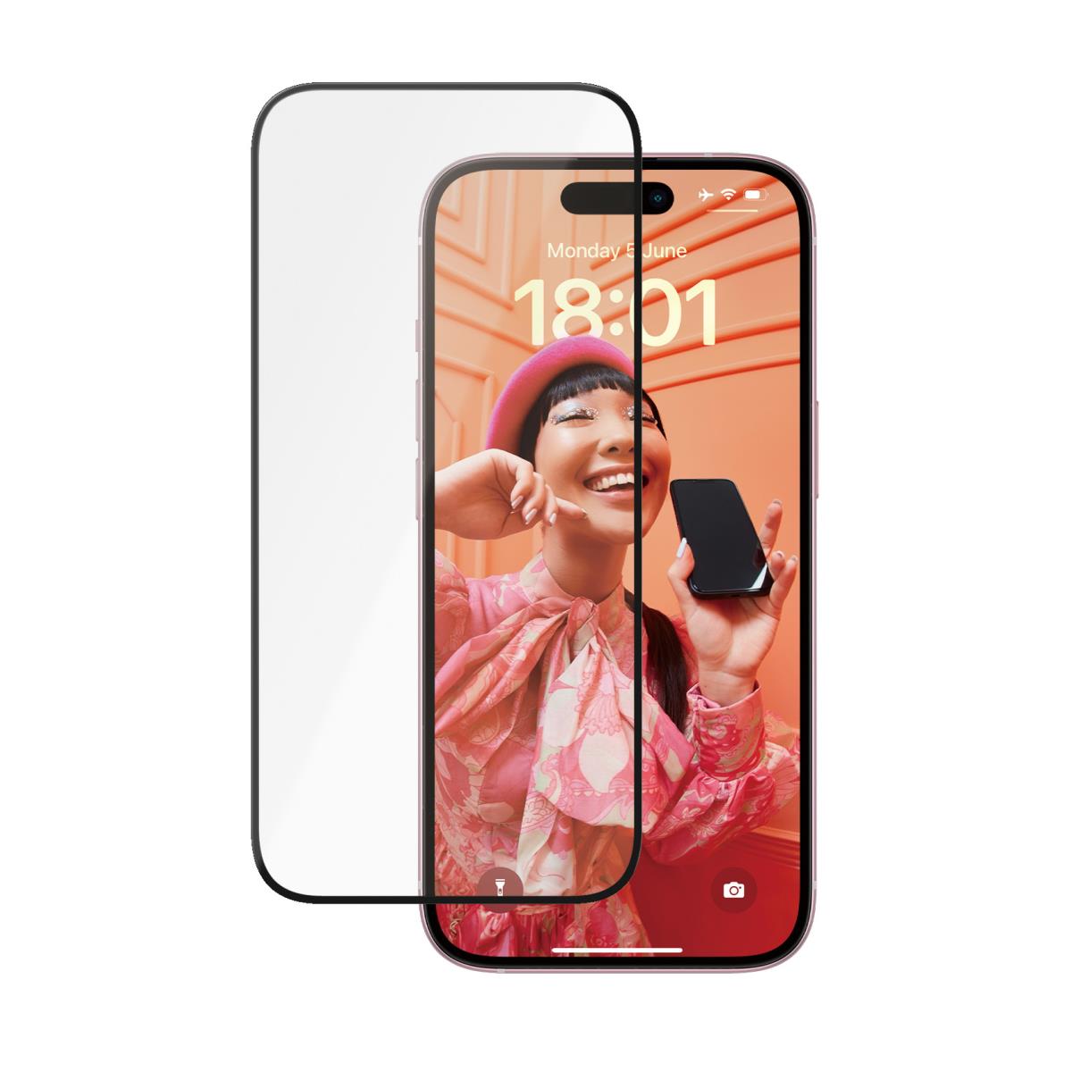 PANZERGLASS Ceramic Screen Protector Ultra-Wide Fit - Clear - for iPhone 15