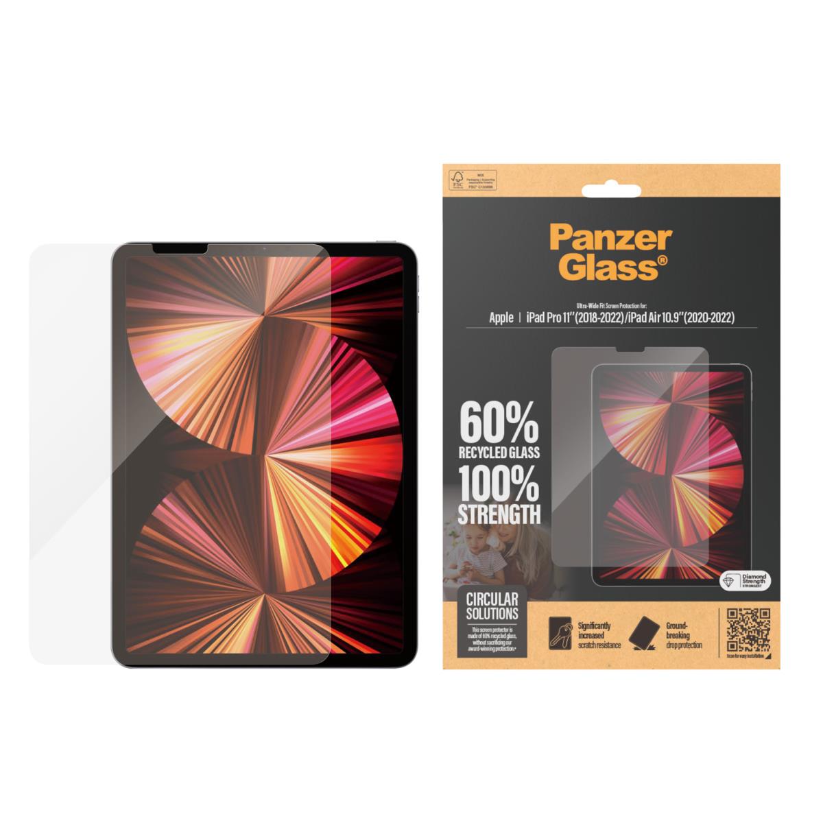 PANZERGLASS Screen Protector For iPad Pro 11IN and iPad Air 10.9IN Ultra-Wide Fit
