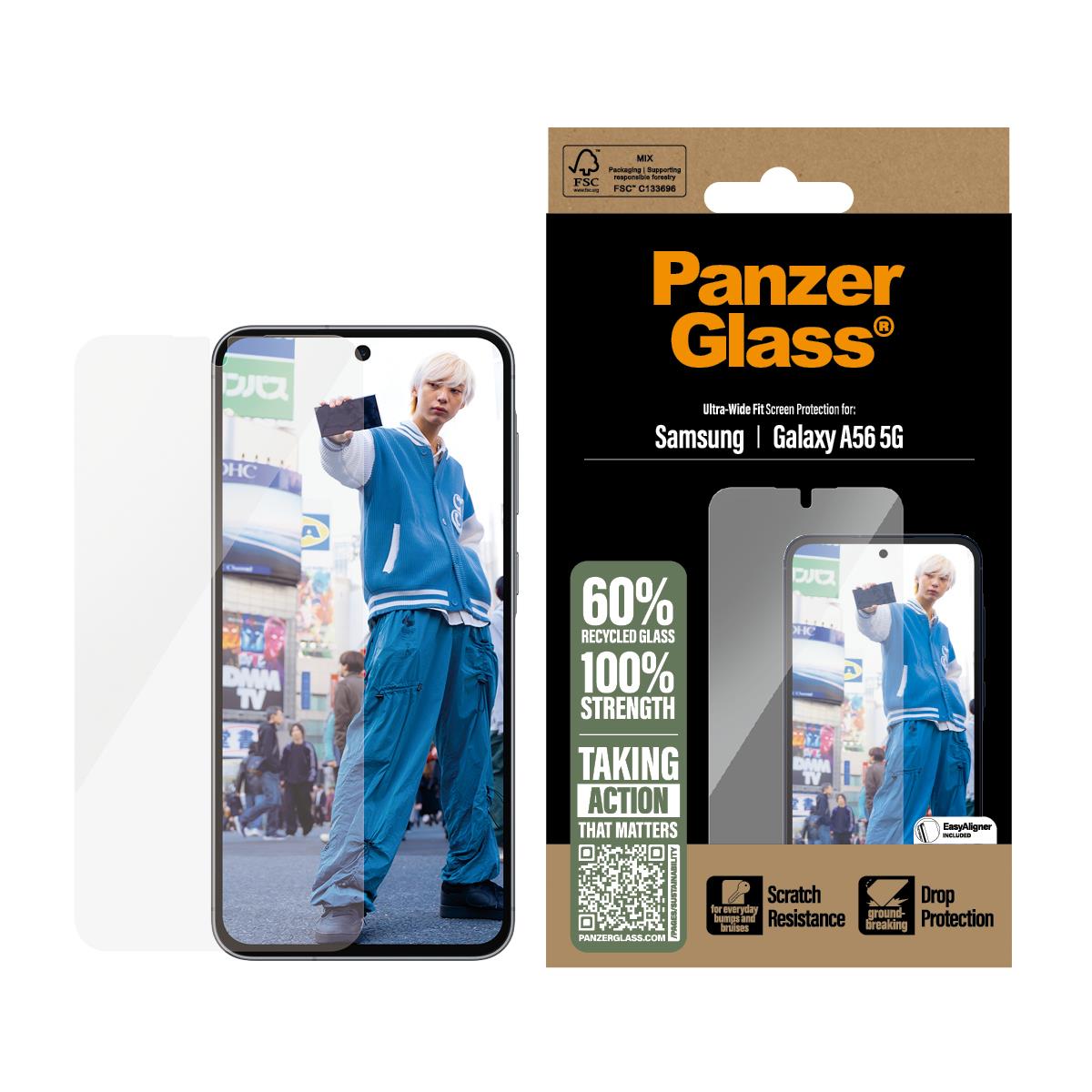 PANZERGLASS Screen Protector for Samsung A56 5G Ultra Ultra-Wide Fit