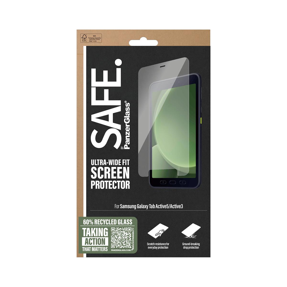PANZERGLASS Screen Protector For Samsung Galaxy Tab Active5 Active3 Ultra-wide Fit