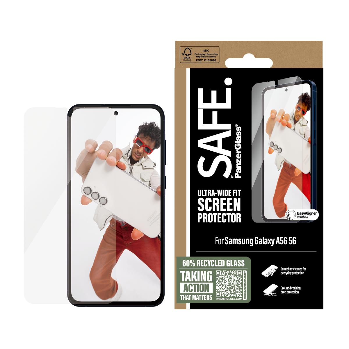 PANZERGLASS Screen Protector For Samsung A56 5G Ultra-Wide Fit with Aligner