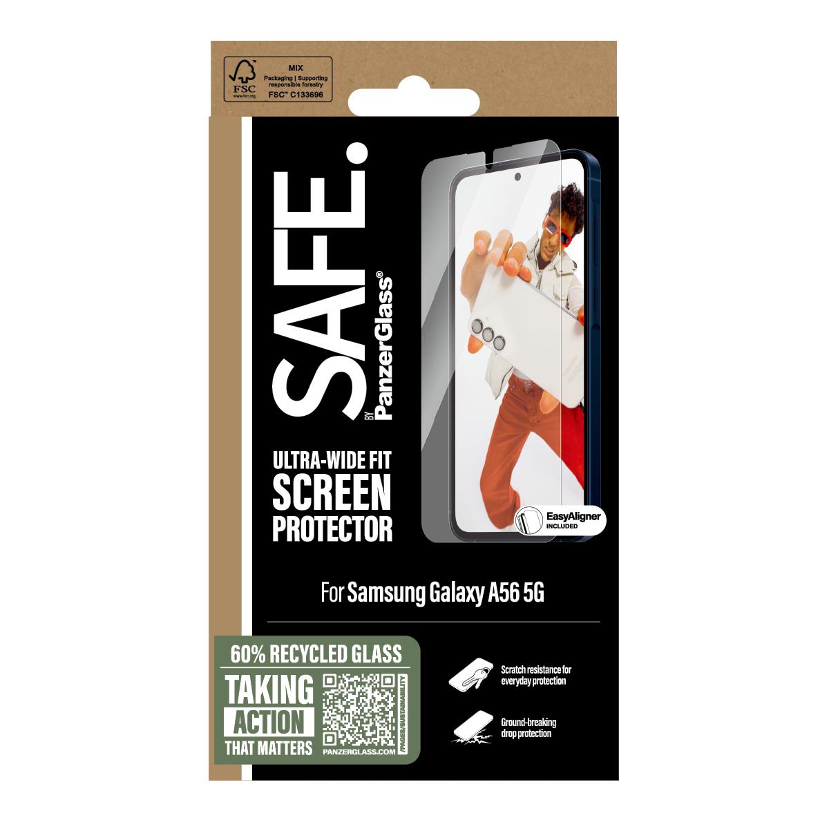 PANZERGLASS Screen Protector For Samsung A56 5G Ultra-Wide Fit with Aligner