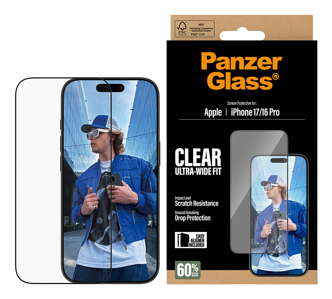 PANZERGLASS Screen Protector Ultra-Wide Fit - Clear - for iPhone 17