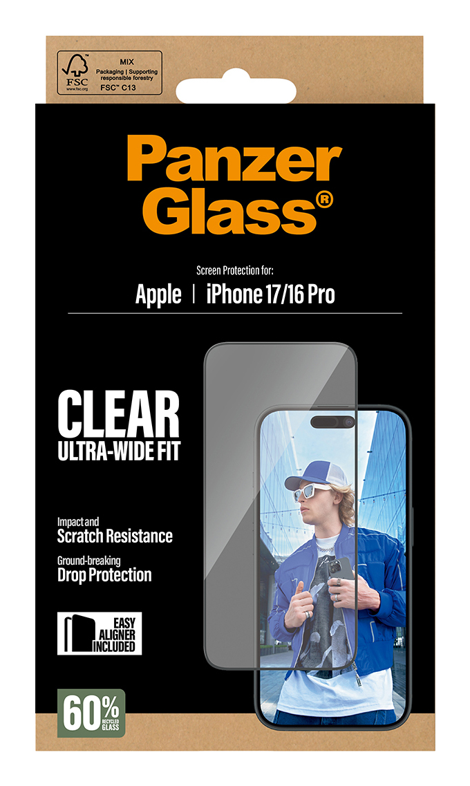 PANZERGLASS Screen Protector Ultra-Wide Fit - Clear - for iPhone 17