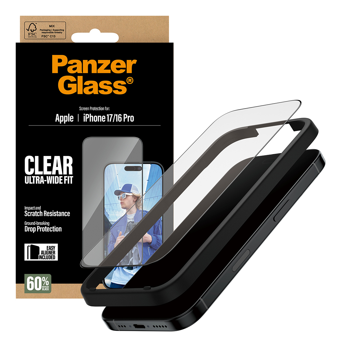 PANZERGLASS Screen Protector Ultra-Wide Fit - Clear - for iPhone 17