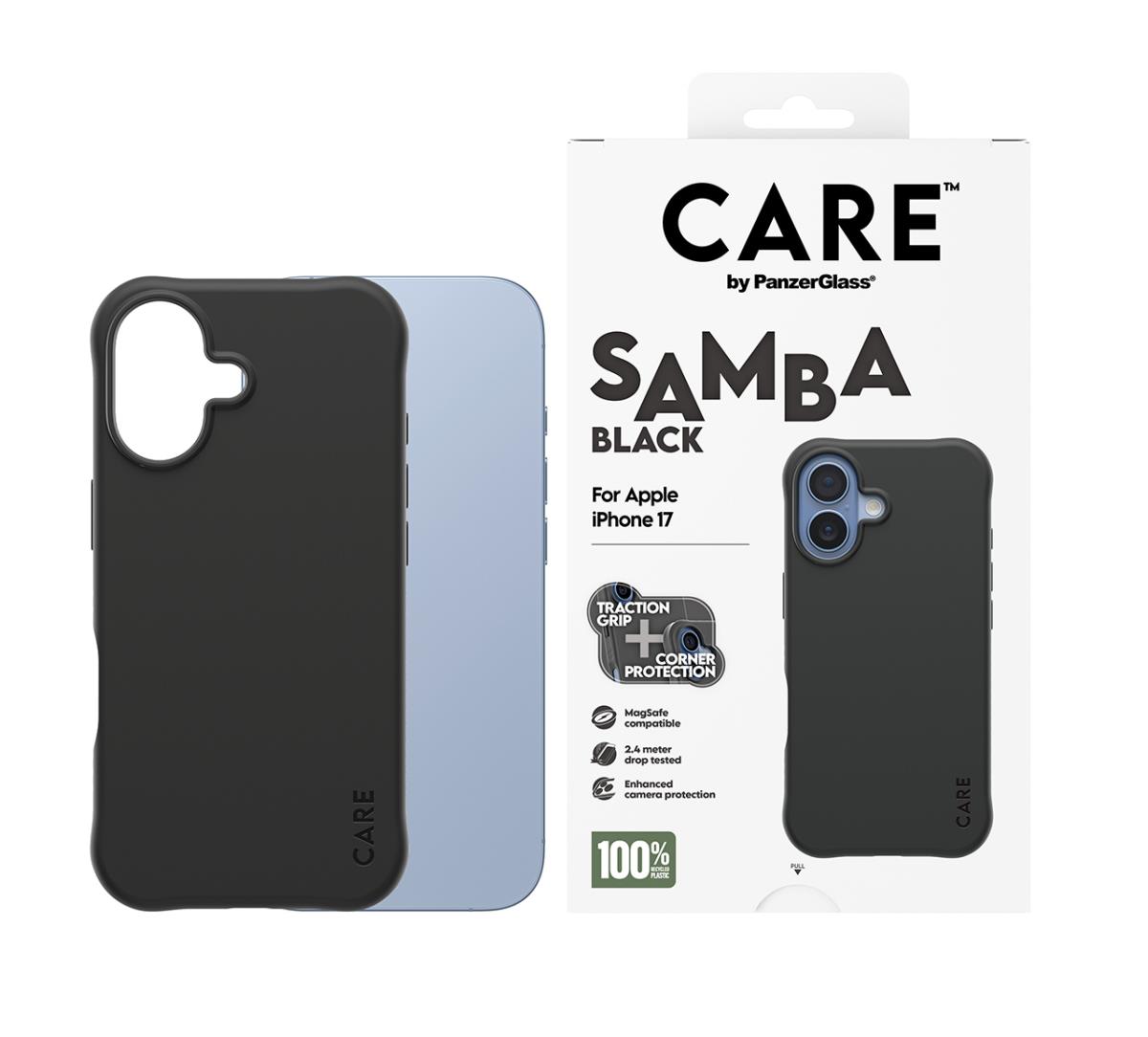 PANZERGLASS Care By Panzerglass Fashionable Case Samba Black W. Magsafe iPhone 17