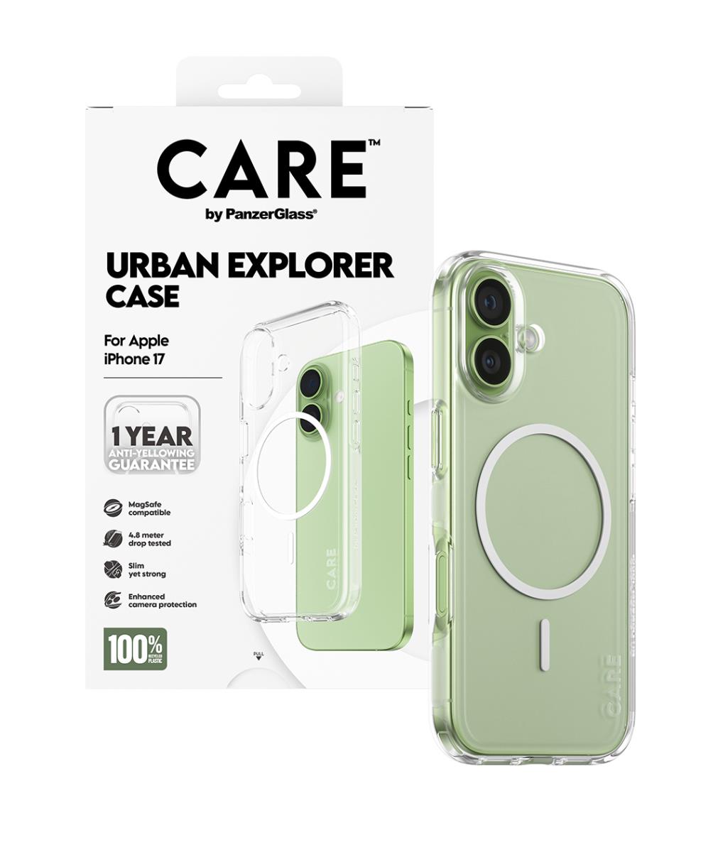 PANZERGLASS Flagship Case Transparent Urban Combat w. White MagSafe iPhone 17