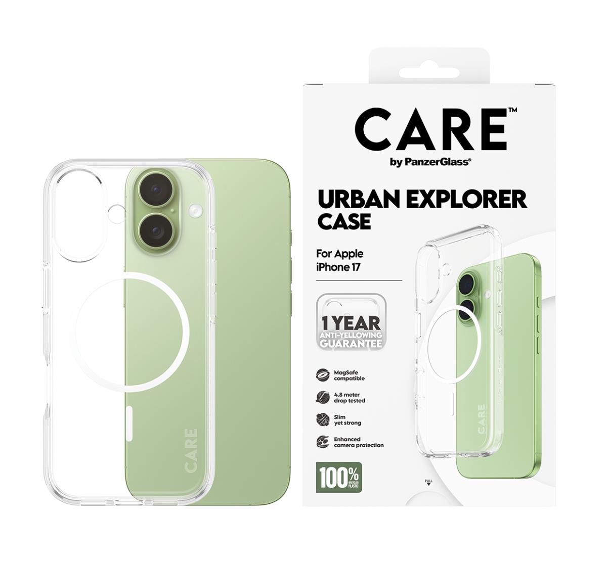 PANZERGLASS Flagship Case Transparent Urban Combat w. White MagSafe iPhone 17