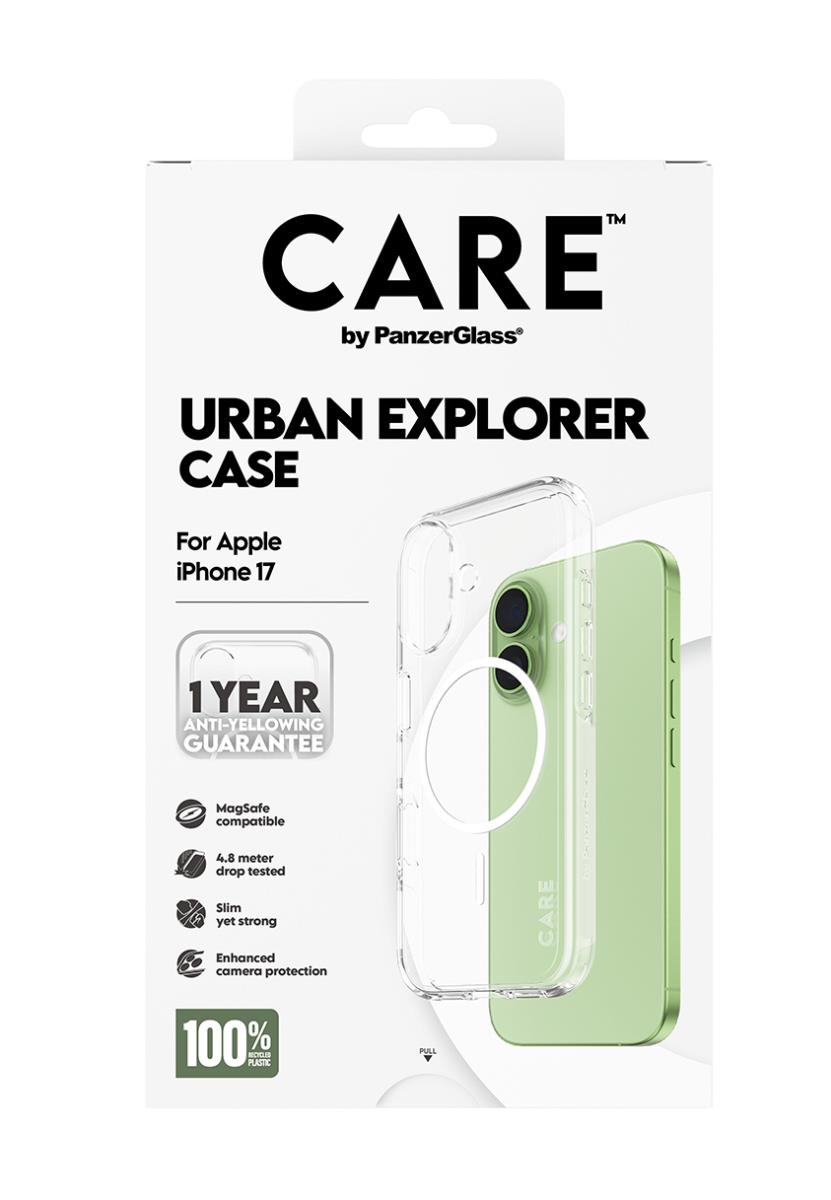 PANZERGLASS Flagship Case Transparent Urban Combat w. White MagSafe iPhone 17