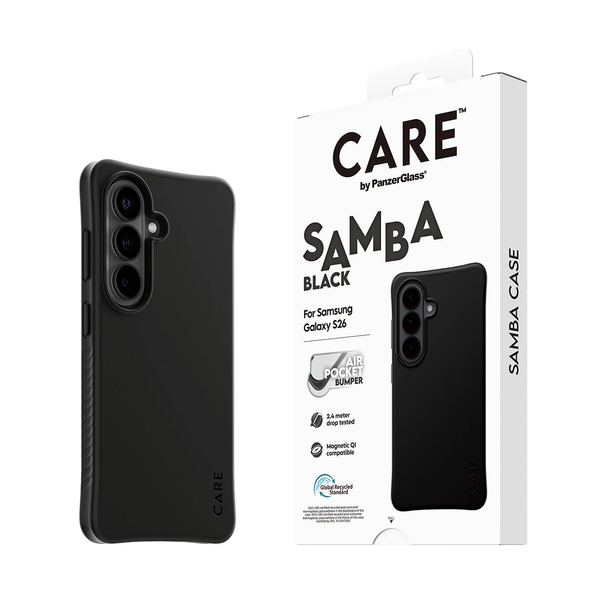 PANZERGLASS CARE by PanzerGlass Samba Case Black w. Qi Samsung Galaxy S 2026 Pro