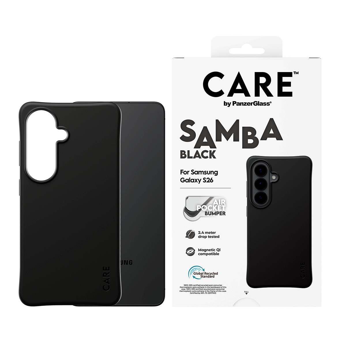 PANZERGLASS CARE by PanzerGlass Samba Case Black w. Qi Samsung Galaxy S 2026 Pro